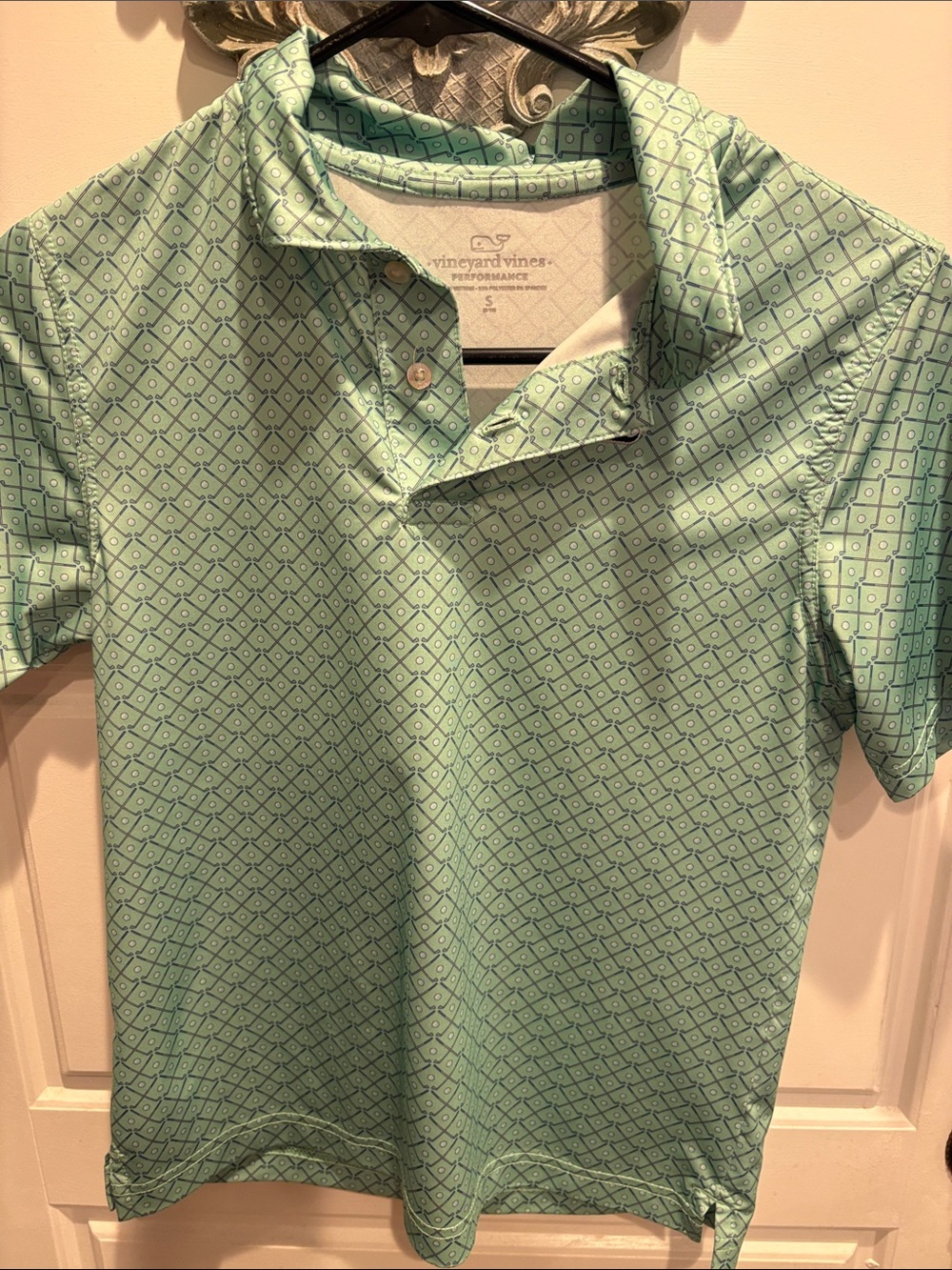 Vineyard Vines boys mint Green Golf ⛳️ Performance Polo